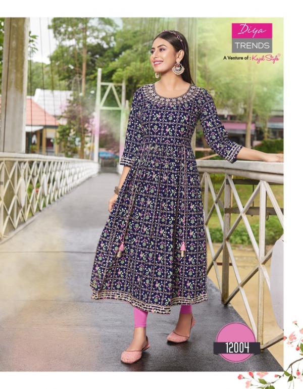 Ethnicity 12 Designer Wear Rayon  Kurti Gown Collection